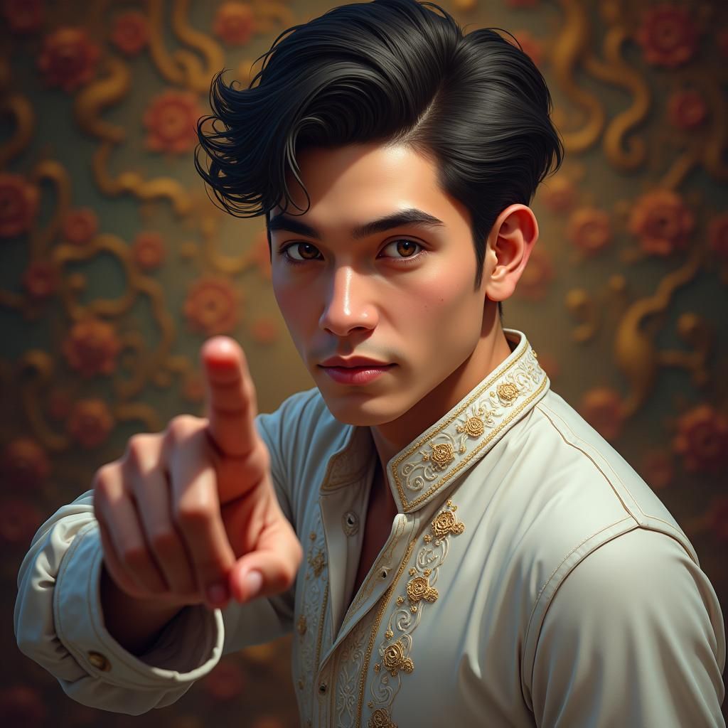 Expressive Portrait with Approval Gesture