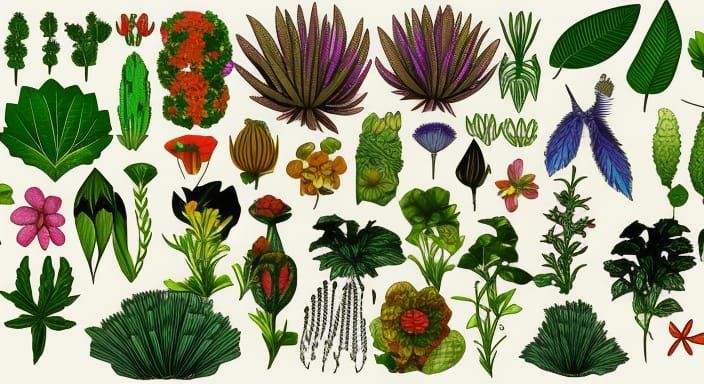 Diverse Game Assets: Plants and Flowers in Toonshader Style