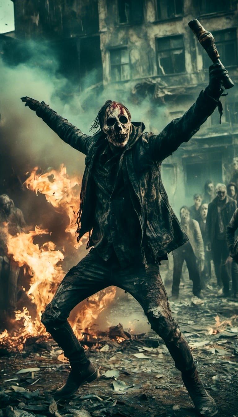 Macabre Thug Throws Molotov Cocktail at Crowd