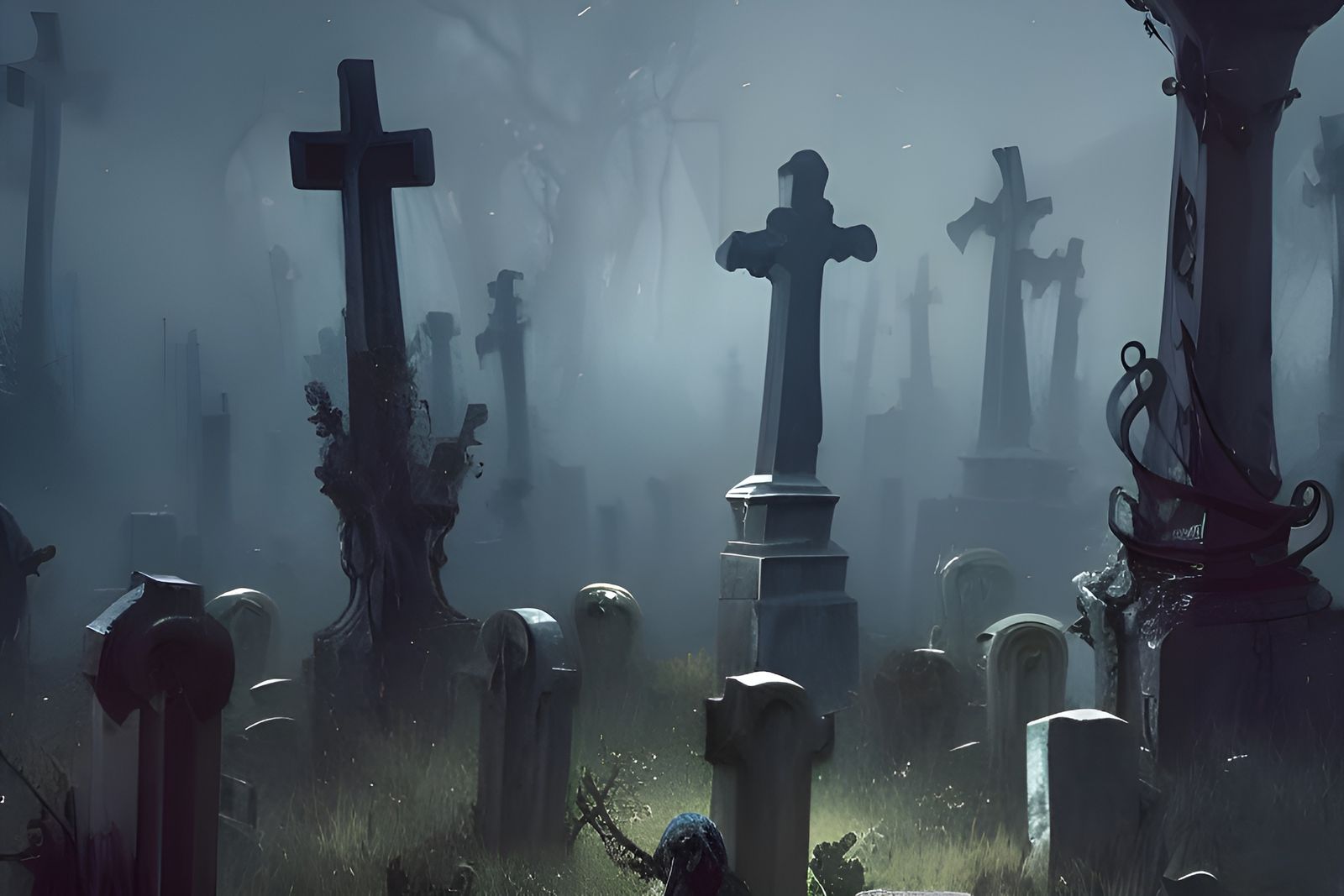Creepy Graveyard Skeletons: Dark Fantasy Art