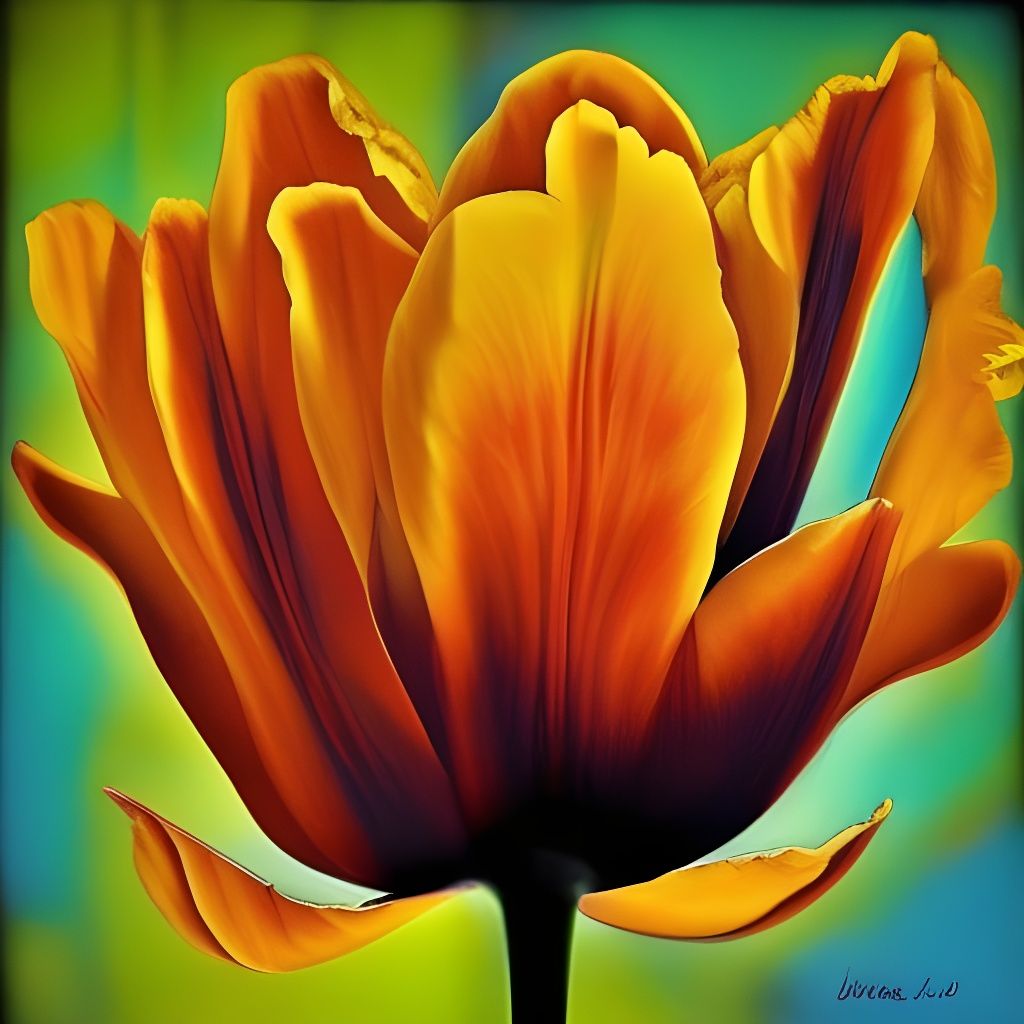 Resin Tulip Wall Art with 3D Shadows