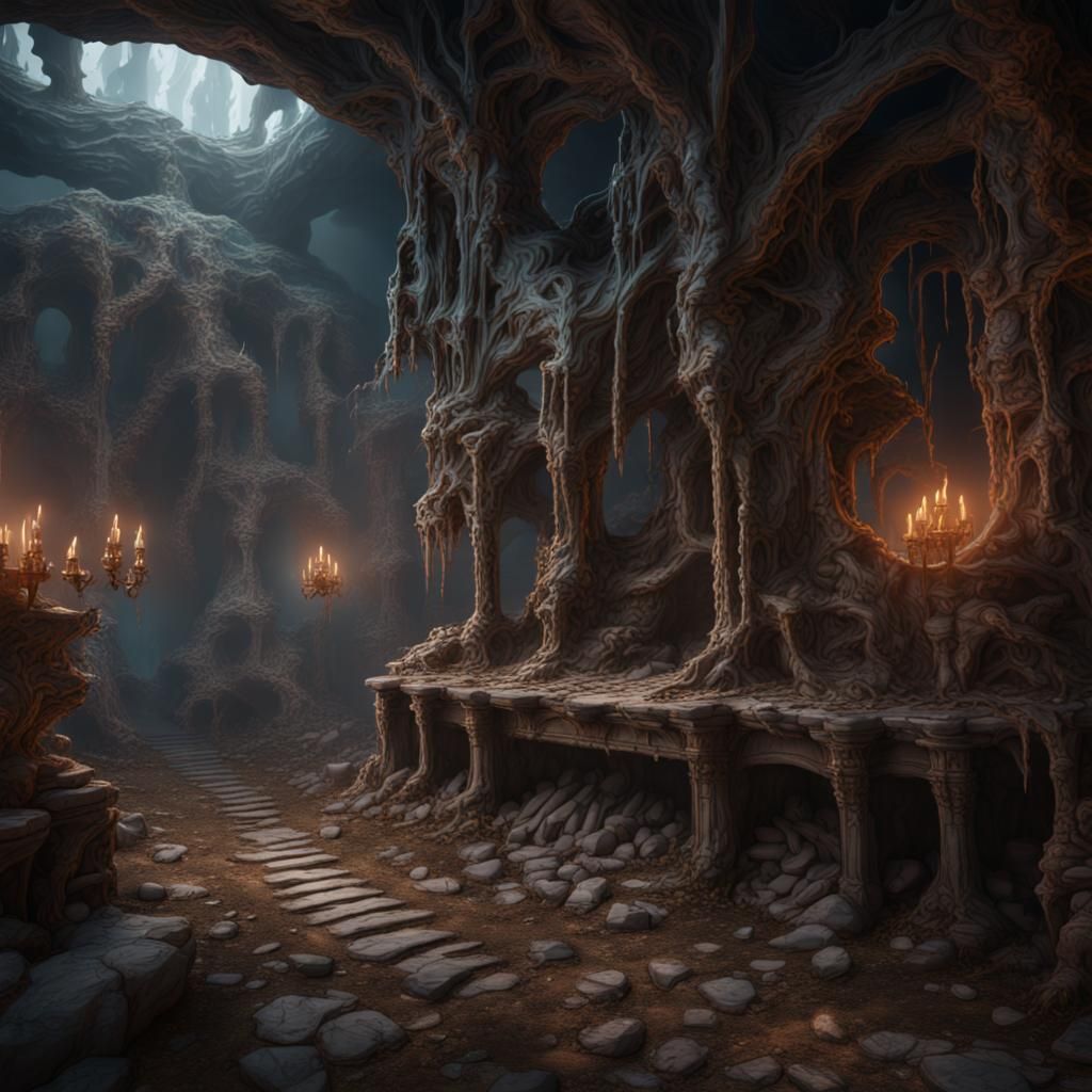 Detailed Bone Painting in Deep Color