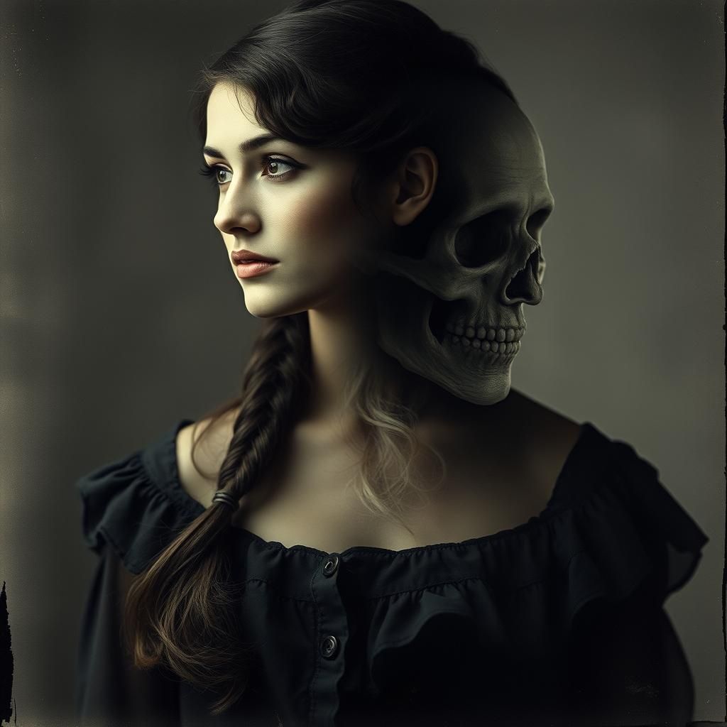 Victorian Double Exposure of Youth and Age