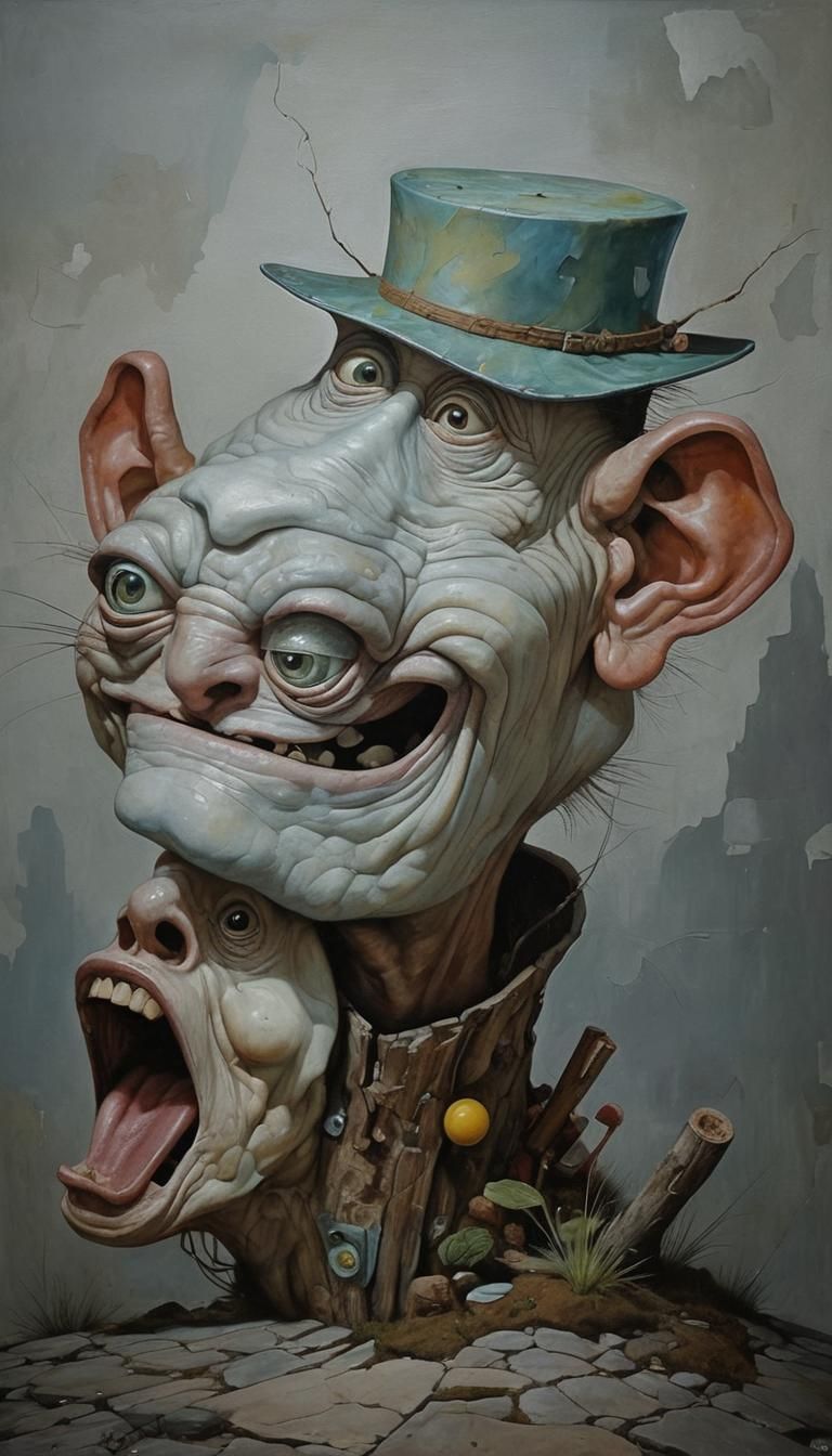 Surreal Trio in Hyperrealistic Style