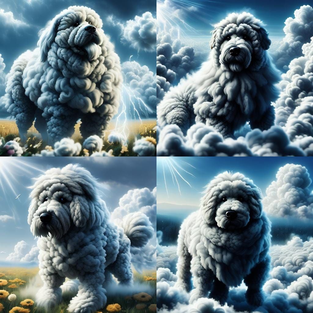 Komondor Cloud Dog<lora:Rv7-CloudAnimals:1.0> QUAD