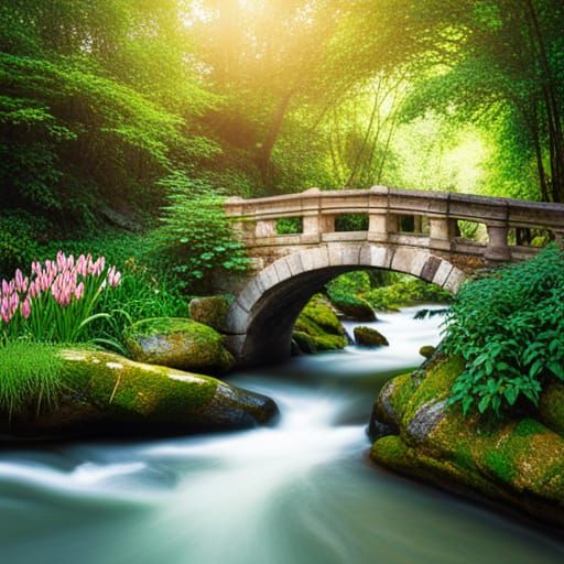 Scenic Stone Bridge Over River: Professional Photography