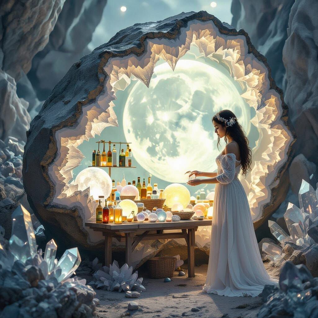 Ethereal Geode Farm Stand with Bottled Dreams