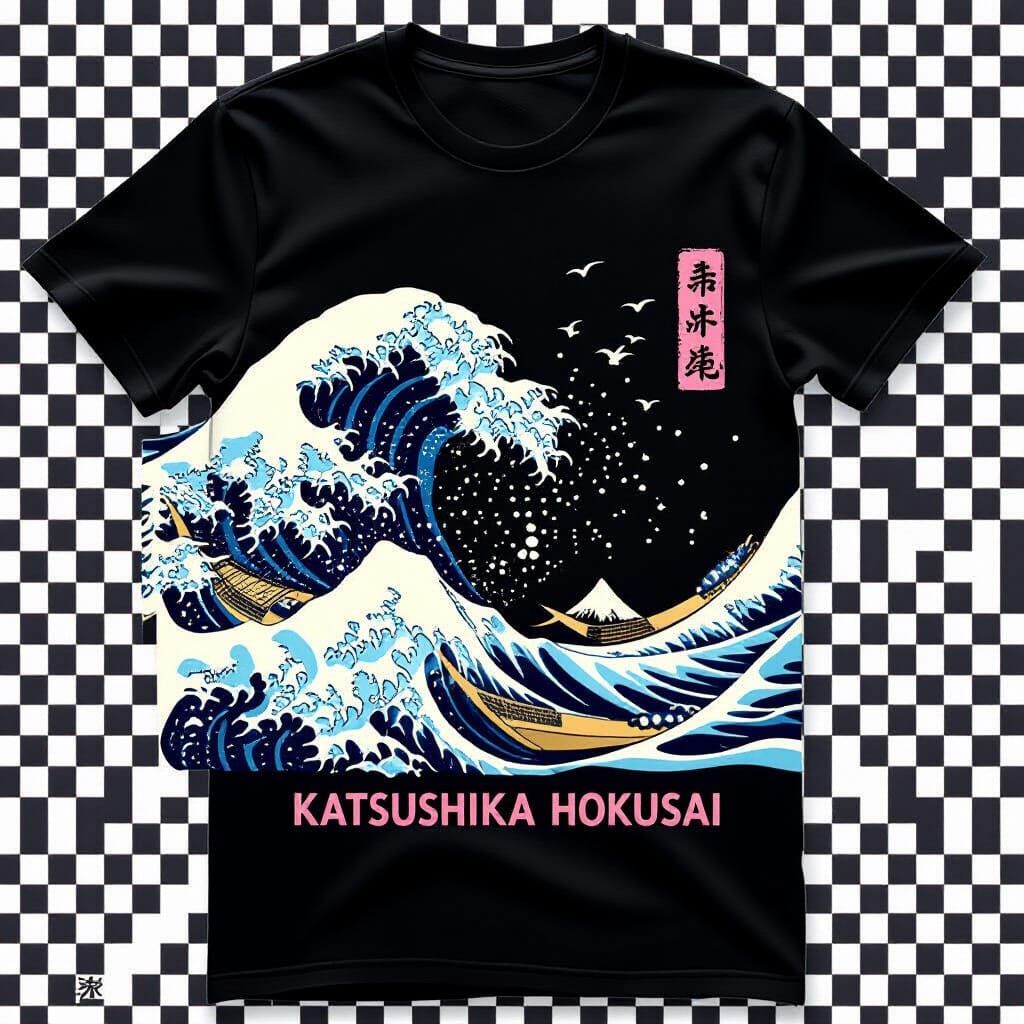 Kanagawa Wave T-Shirt: Ukiyo-e Style Design