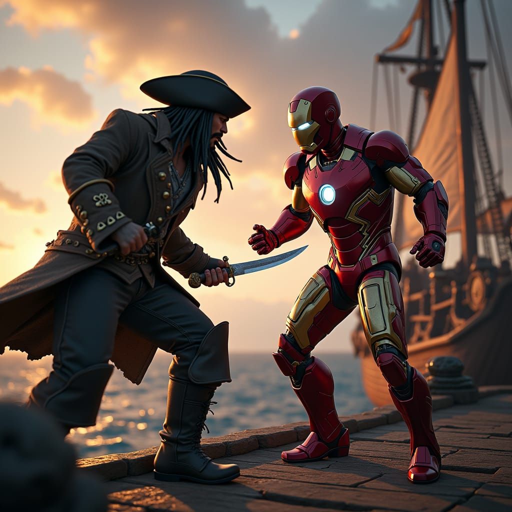 Iron Man vs Pirate: Artstation Concept Art