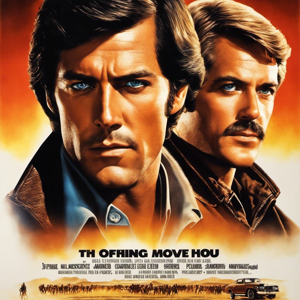 1970s Action Movie Poster with Two Brothers