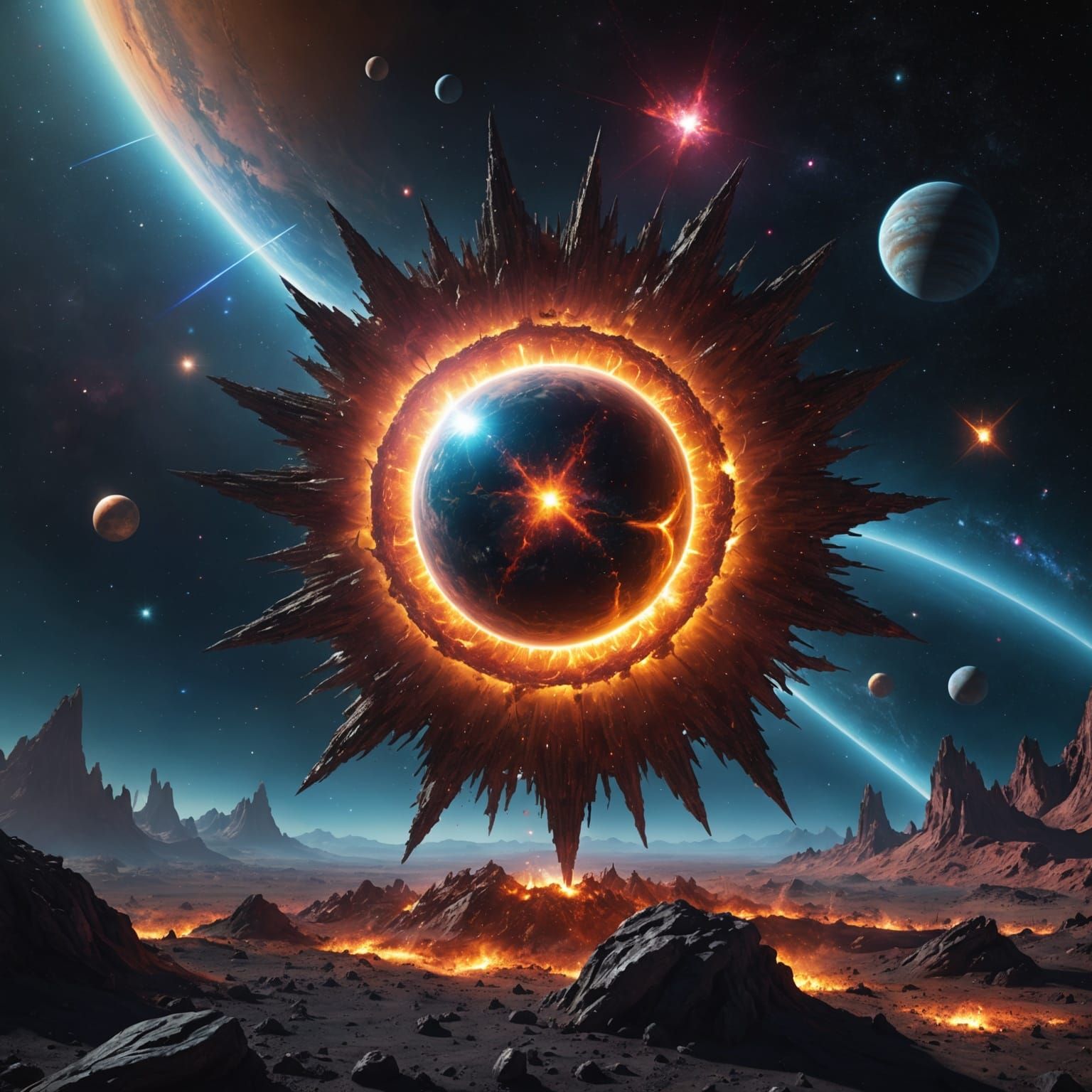 Exploding Star in Galaxy with Alien Life