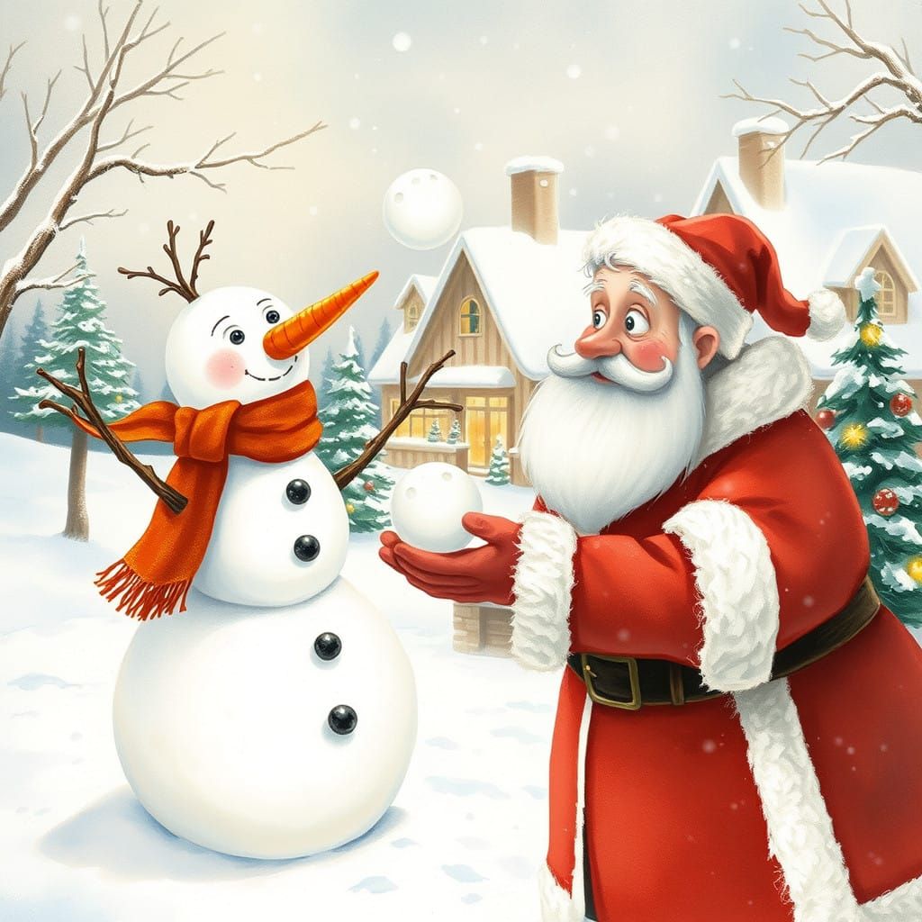 Whimsical Watercolor Winter Wonderland with Mischief and Mer...