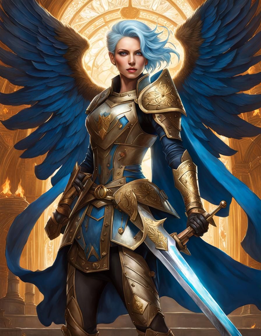 Smiling Paladin in Dark Fantasy Setting