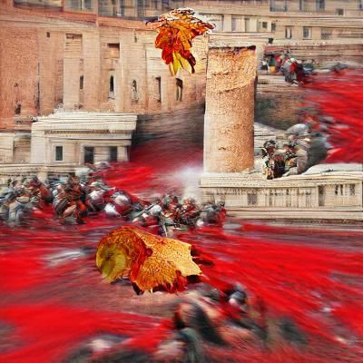 Dramatic Rendering of the Fall of Rome