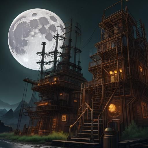 Steampunk Power Grid on the Moon