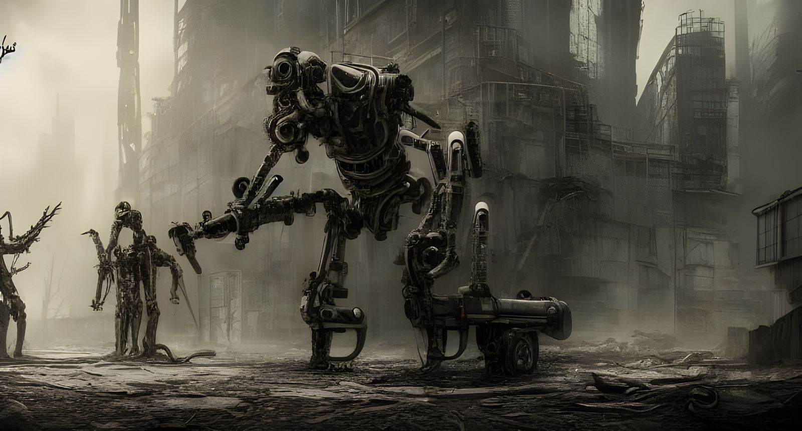 Dark Robotic Future in Post-Apocalyptic Horror Style