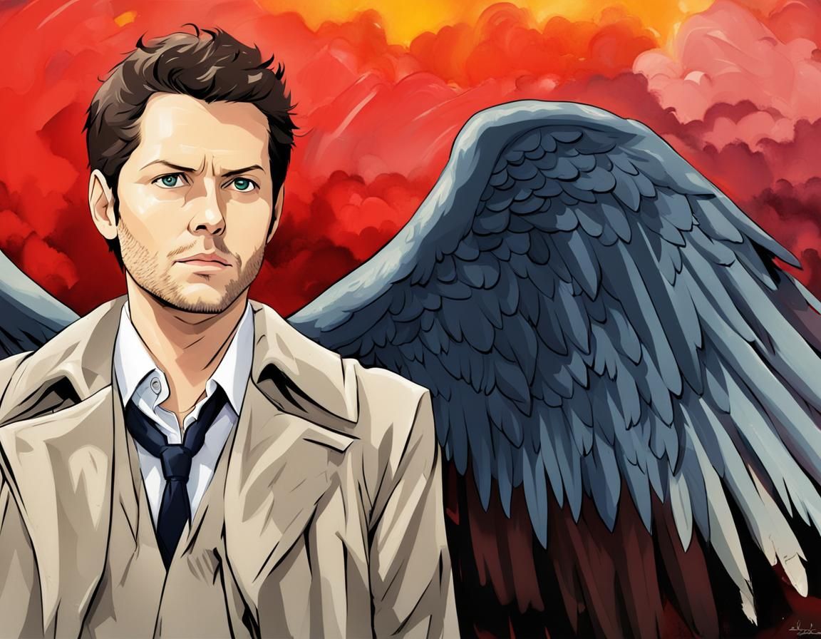 Majestic Angel with Spread Wings