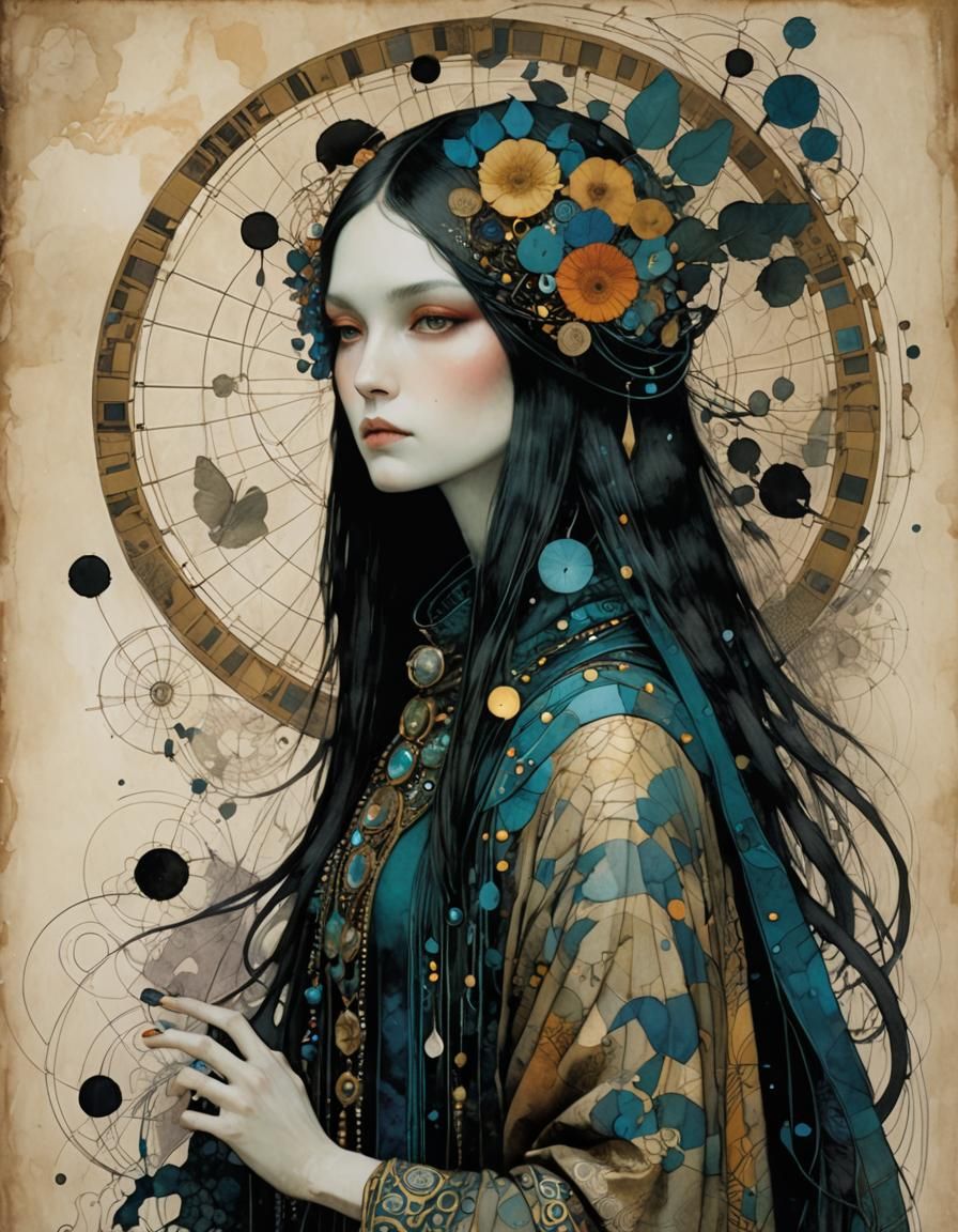 Mystical Woman Illustration in Fantasy Art Style