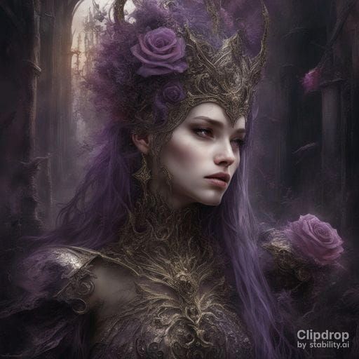 Graceful Raven Queen Digital Painting