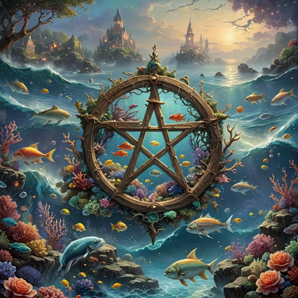 Ethereal Ocean Pentacle with Coral Reef
