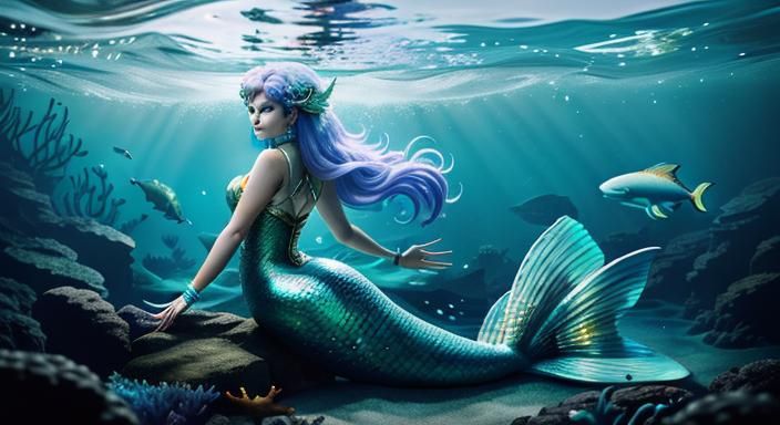 Biopunk Mermaid Goddess in Professional Photography Style