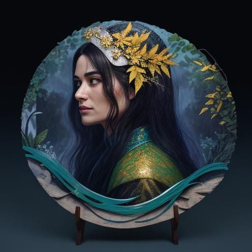 Classical Economics: Acrylic Painting with Golden Light