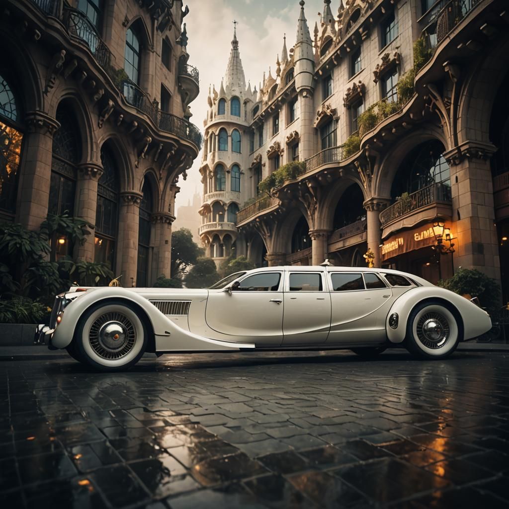 Luxurious Steampunk Limousine Emerges from Gaudi-Inspired Ci...