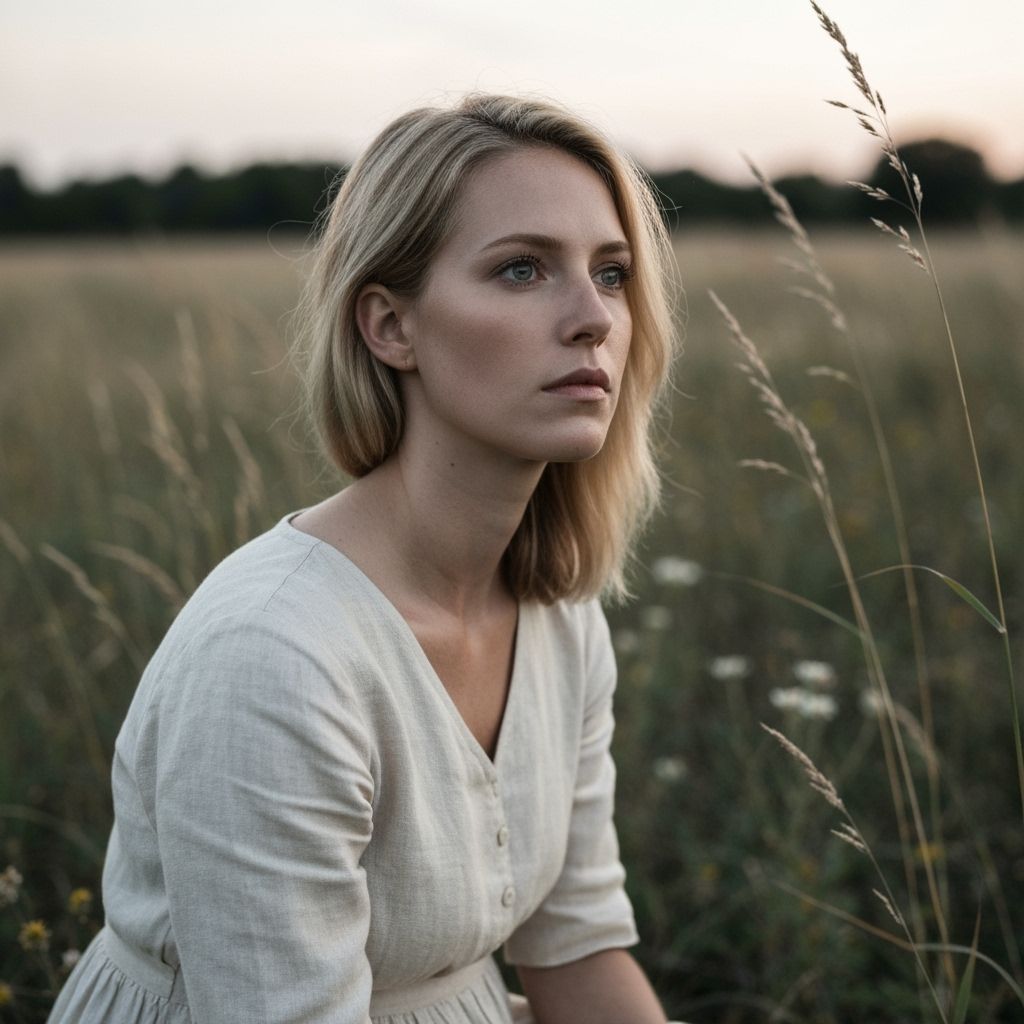Ethereal Woman in Misty Landscape: Ash Thorp Style