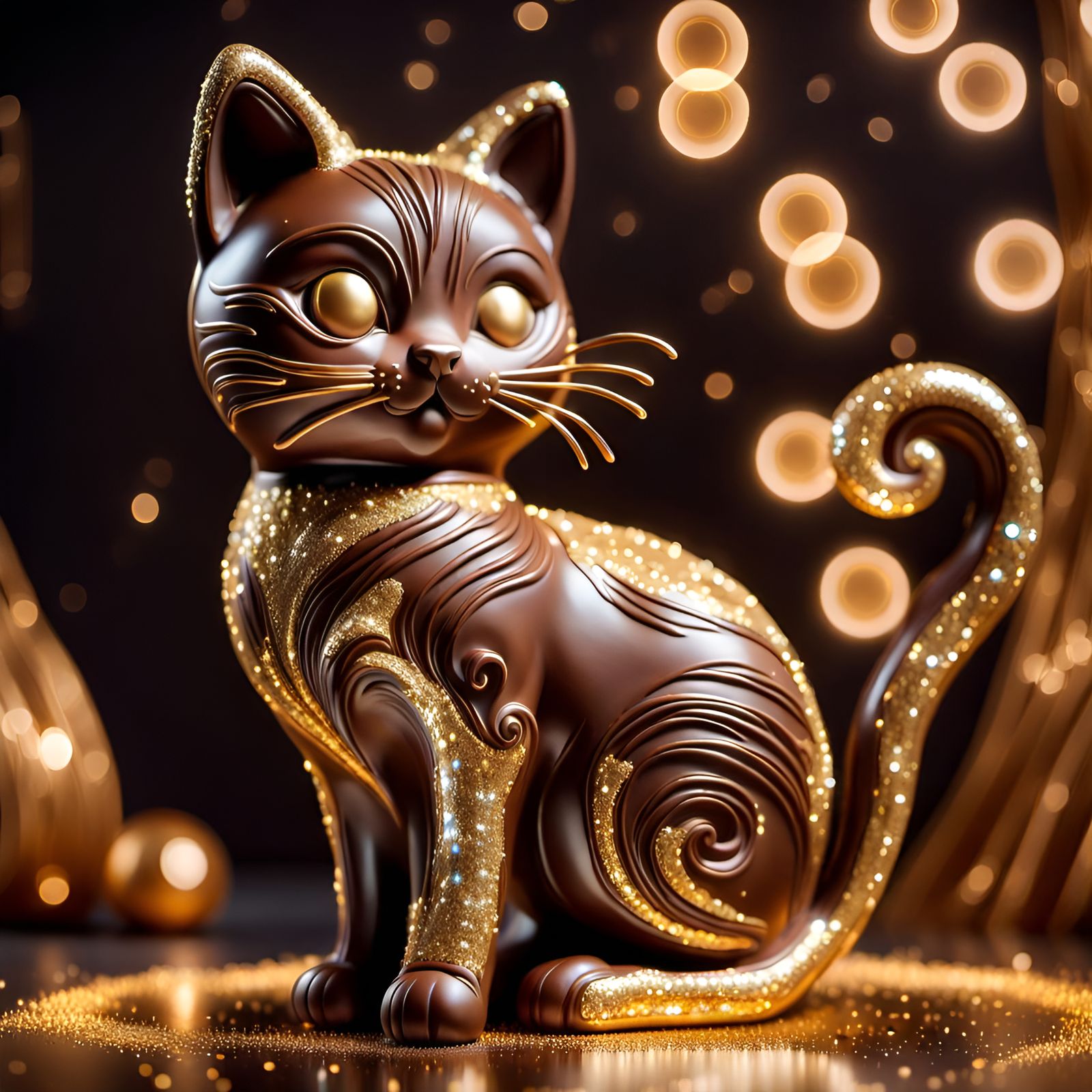 Chocolate sculpture - cat