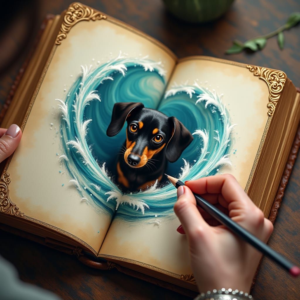 Drawing a Dachshund: Hyperrealistic Digital Art
