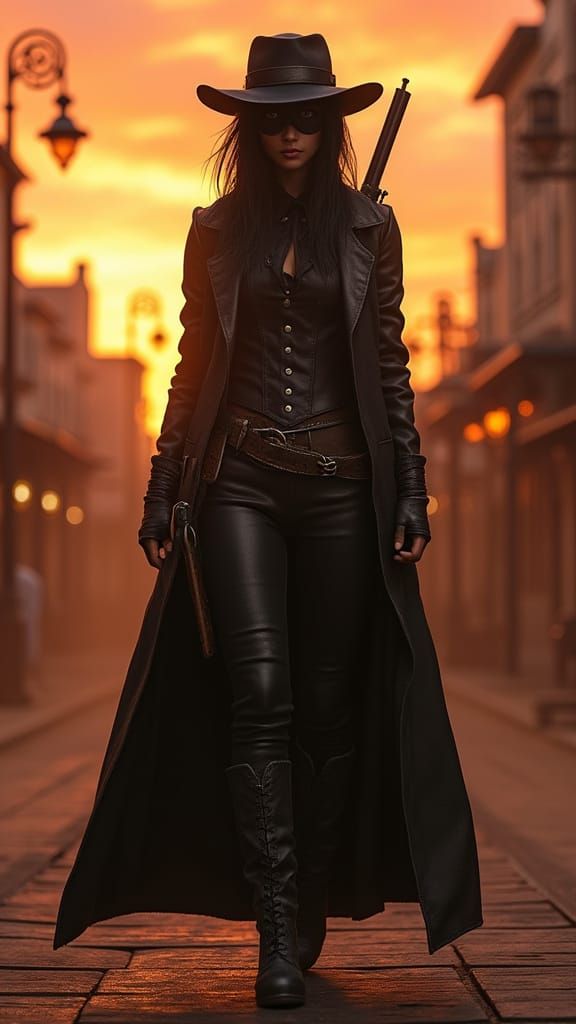 Wild West Cowgirl in Cinematic Rembrandt Lighting