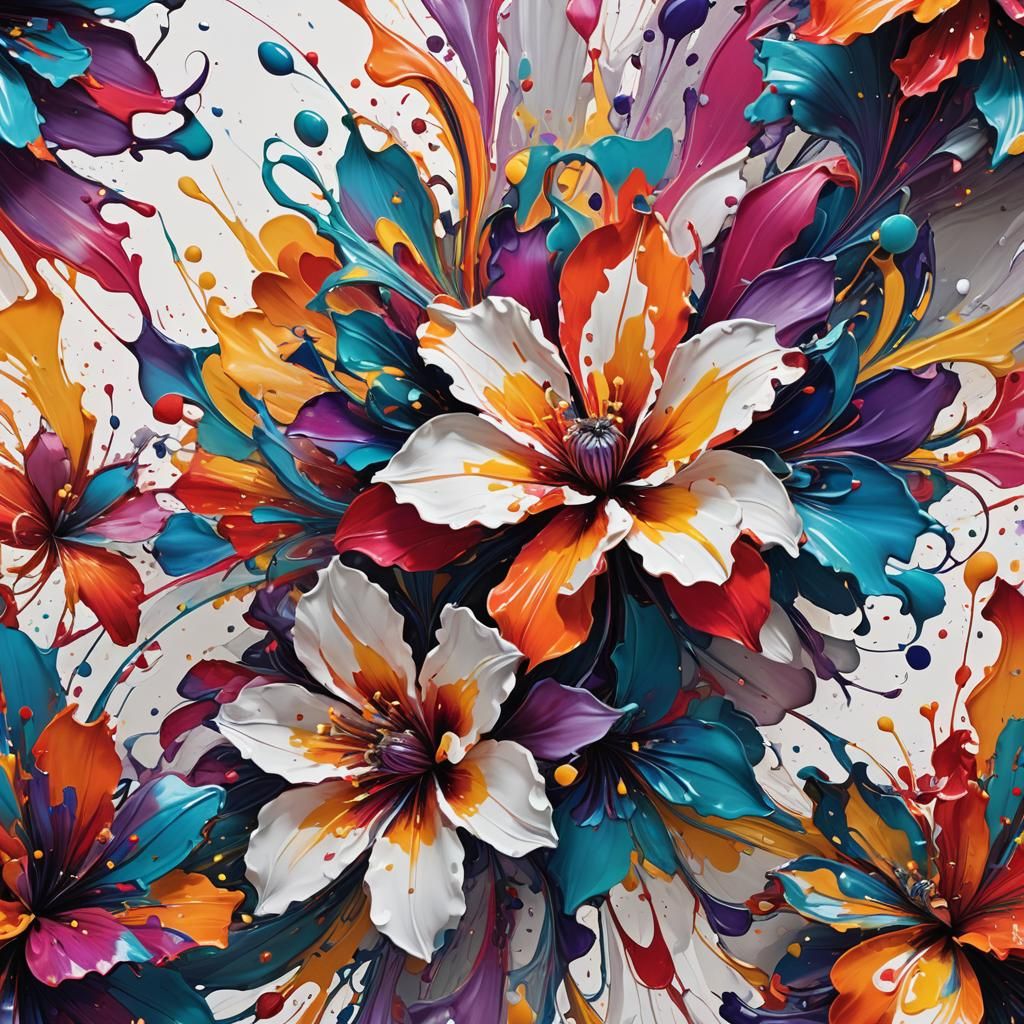 Vibrant Floral Patterns in Swirling Colors