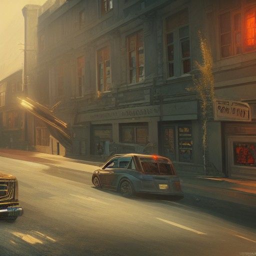 Bank Robbery Shootout: Detailed Matte Painting