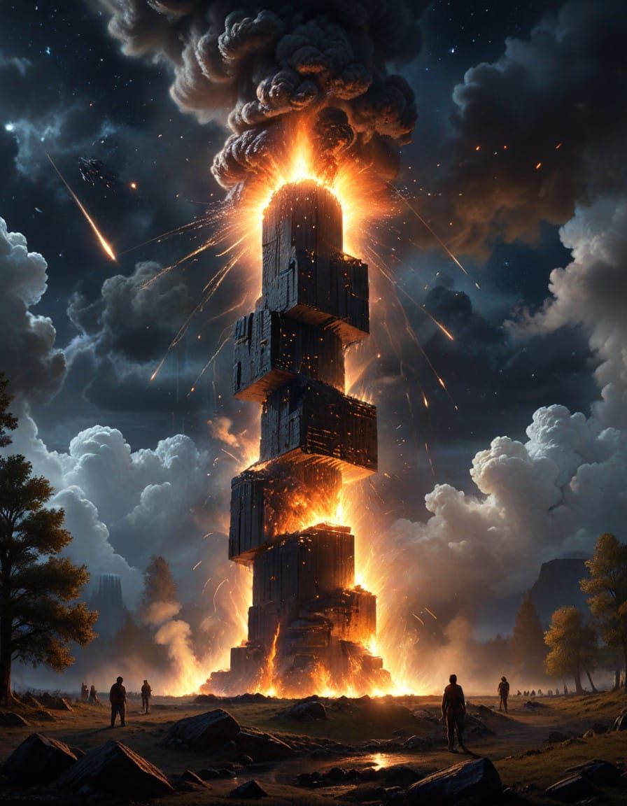 Cosmic Apocalypse in Neon Hues