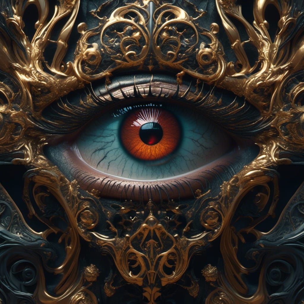 All-Seeing Eye of Creation in Synthetic Wave Style