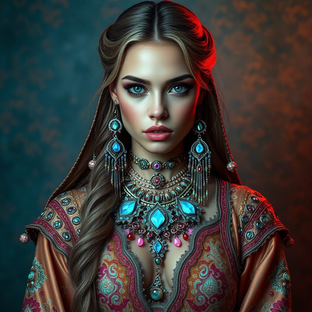 Luminous Bohemian Goddess in Hyperrealistic Fantasy Art