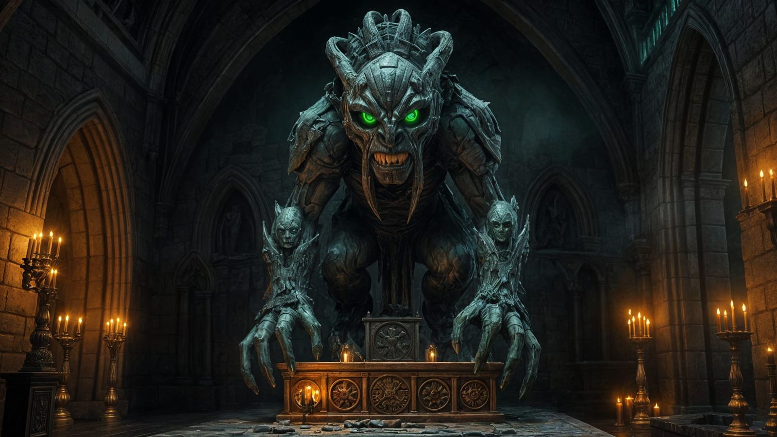 Gothic Golem Idol Masterpiece in Dark Castle