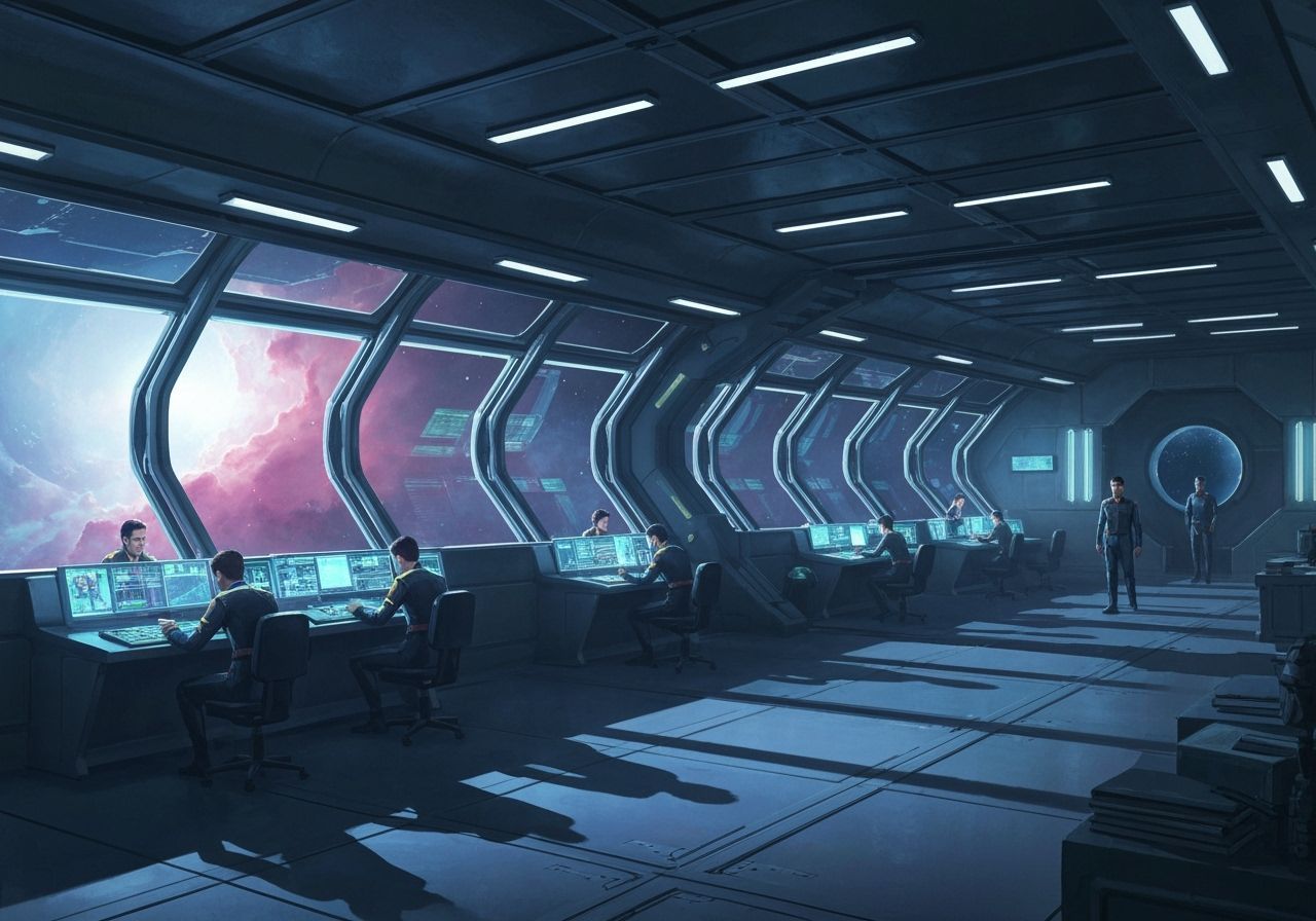 Ominous Villain Hideout on Space Station