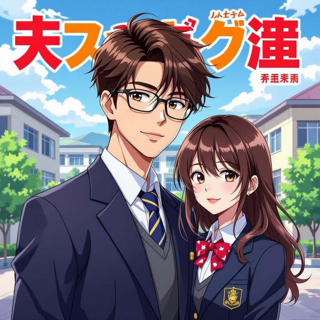 Anime Manga Cover: Cool Student President & Bad Girl