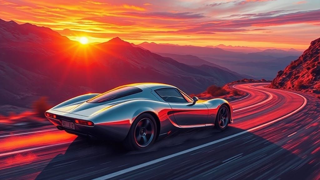 Supercar Races into Sunset Horizon: Concept Art