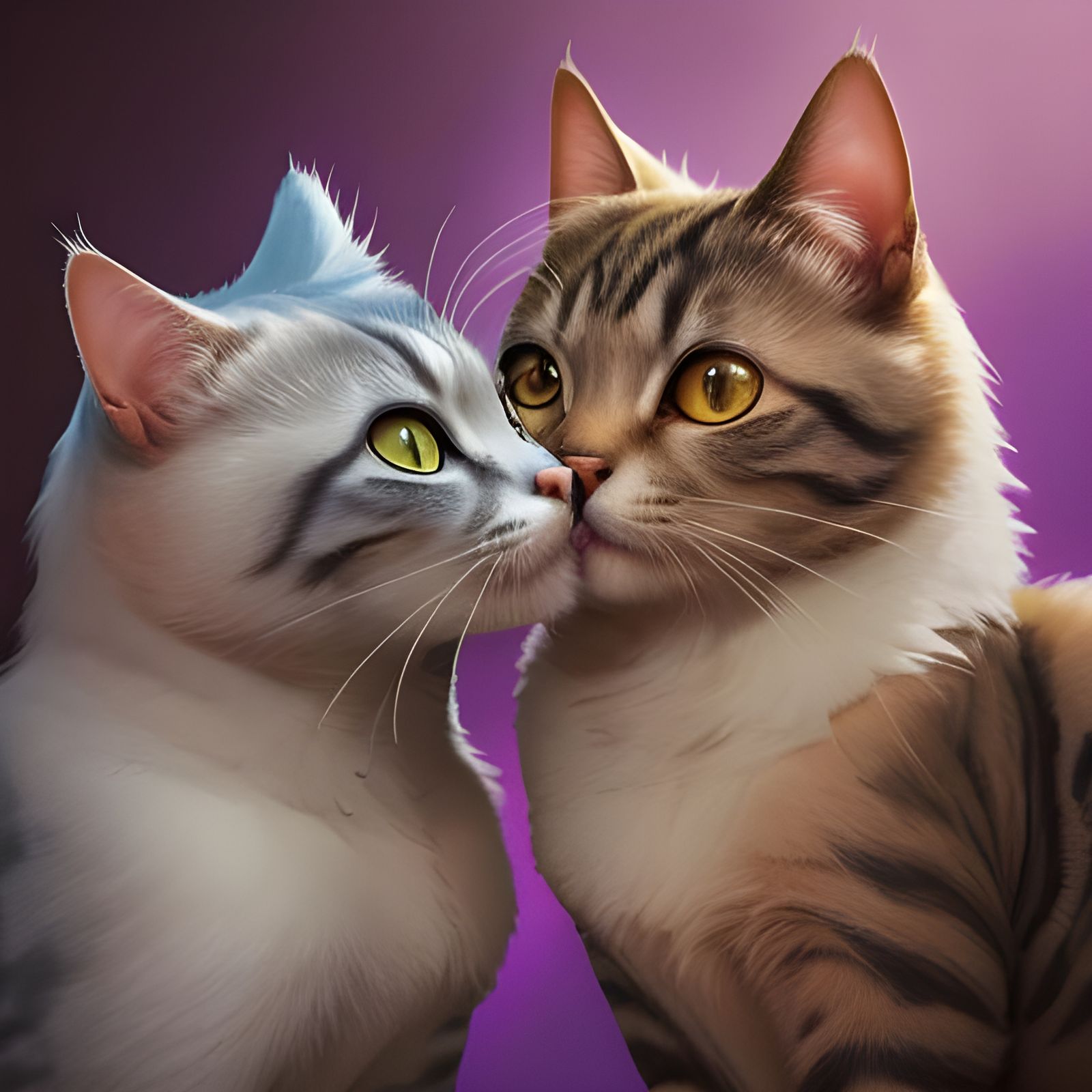 Hyperrealistic Cat Wedding in Splash Art Style