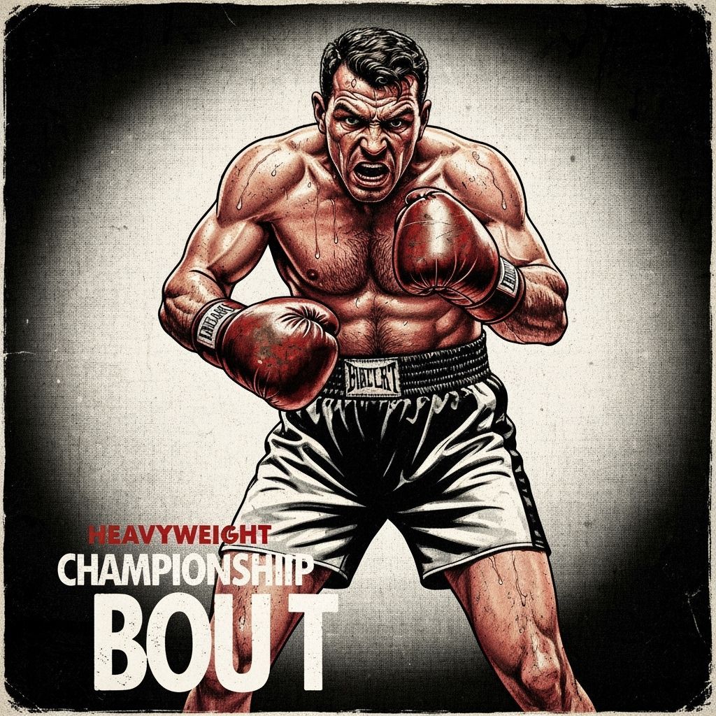 Vintage Boxing Poster with Championship Bout Typography