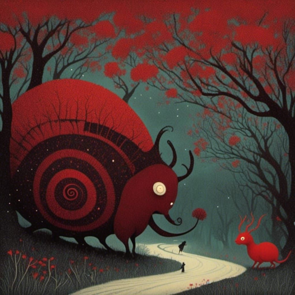 Demonic Figure on Lonely Road