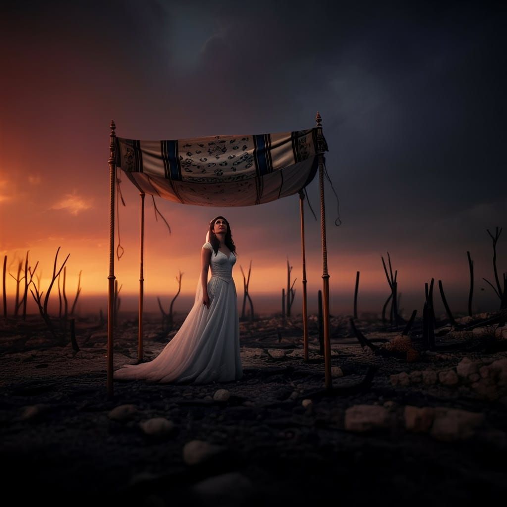 Hope Amidst Ruin: A Young Bride Stands Tall in Kibbutz Be'er...