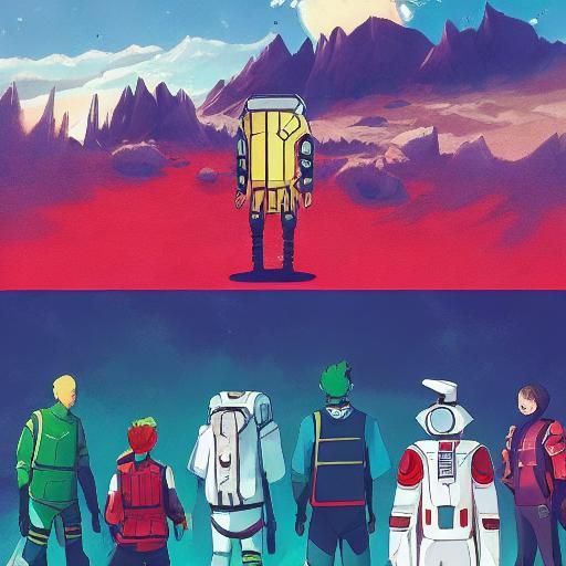 Epic Manga Webtoon Panel on Red Alien Planet