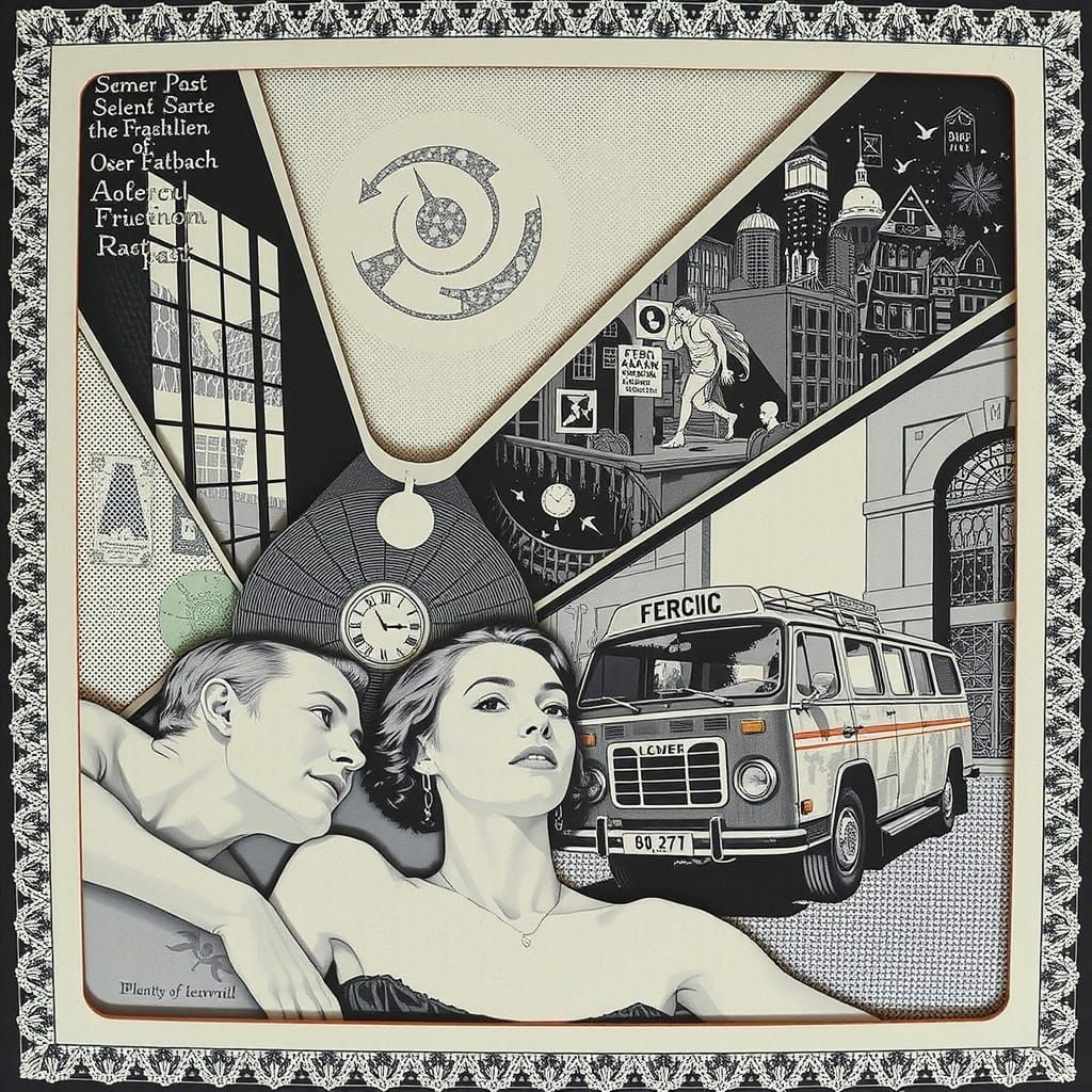 Art Deco Paper Art: Fractured Past with Glitch Effects