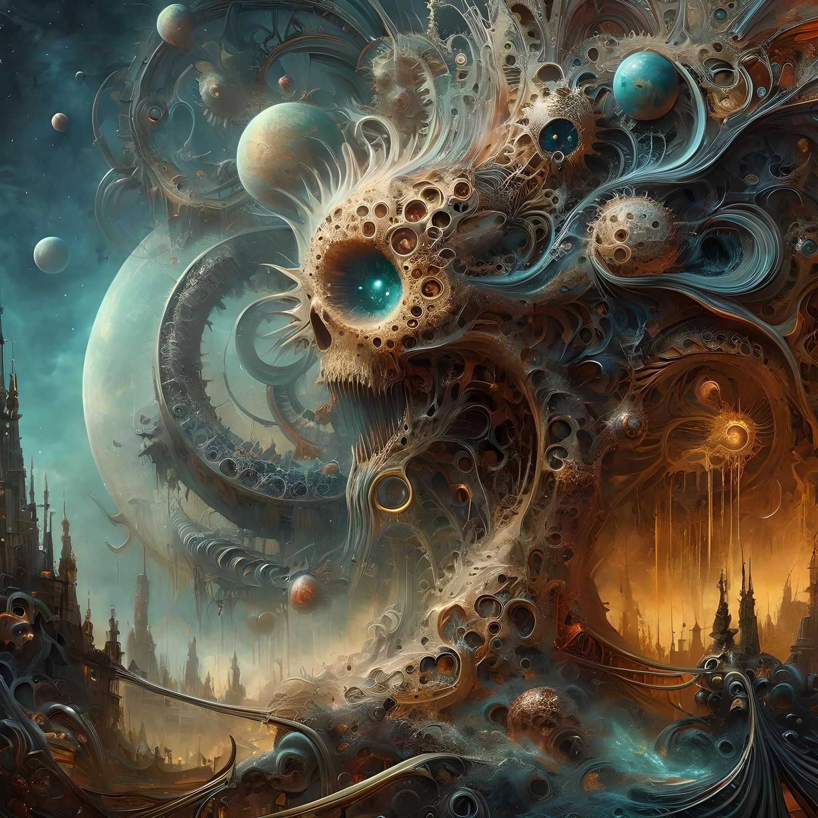 Steampunk Soul Grinder in Dark Fantasy Style