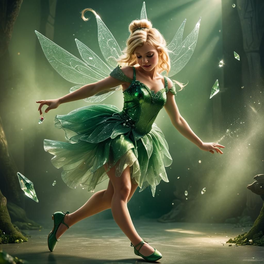 Tinkerbell in Crystallized Dress, Greg Rutkowski Style