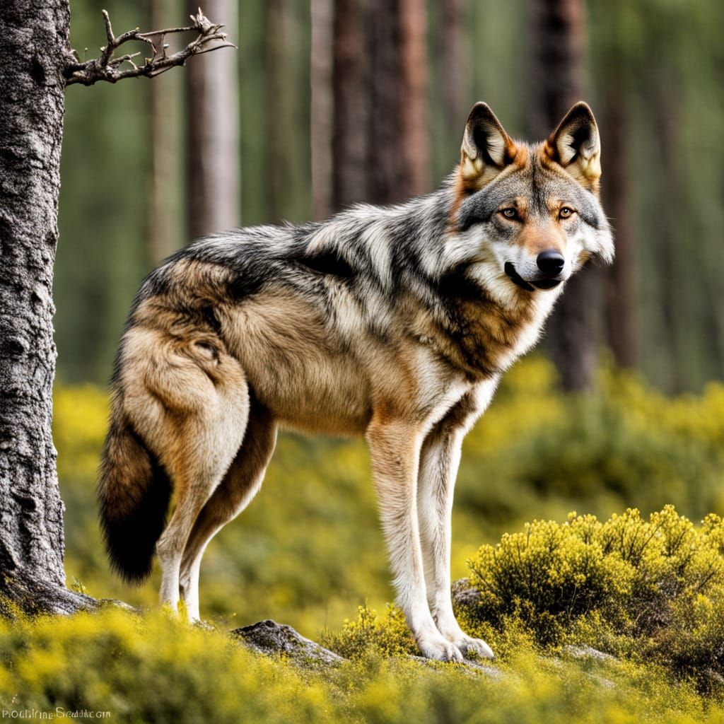 Iberian Wolf in Natural Habitat