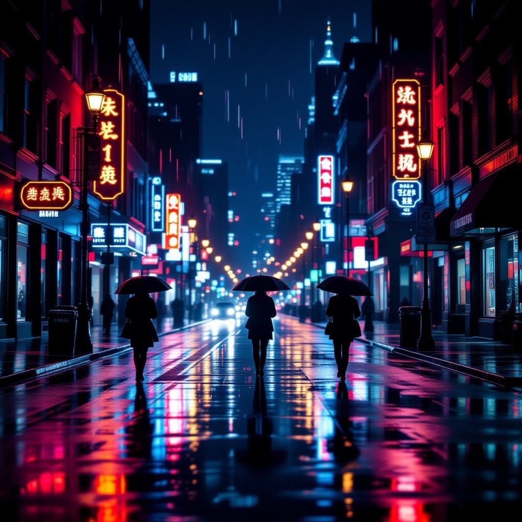 Neon Rainy City
